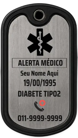 Modelo de Dog Tag Dog Tag Placa Identificação Alerta Médico