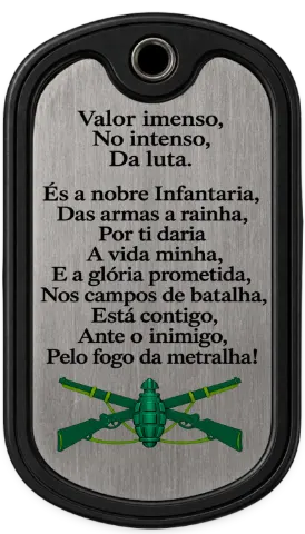 Modelo de Dog Tag Dog Tag Infantaria — Rainha das Armas Exército Brasileiro