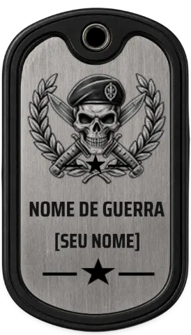 Modelo de Dog Tag Dog Tag Militar Caveira de Boina e Nome de Guerra